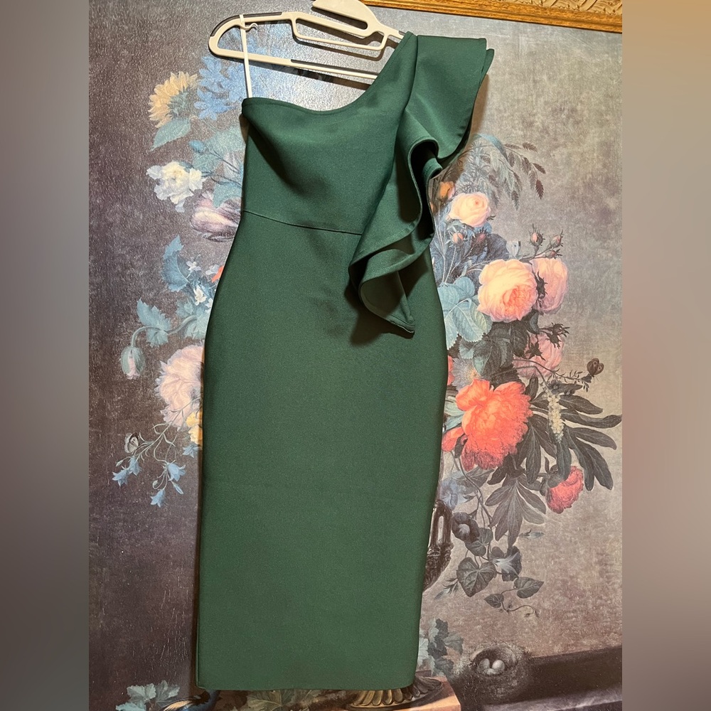 One Shoulder Ruffled Bodycon Dress